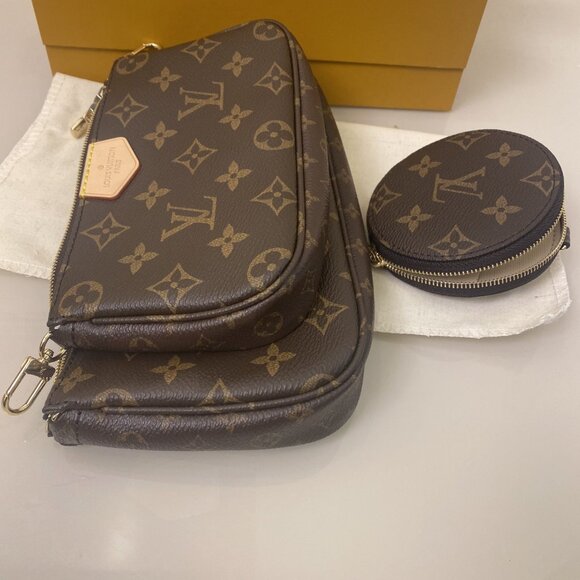 Louis Vuitton Brown Monogram Crossbody Bag Set - Picture 7 of 11